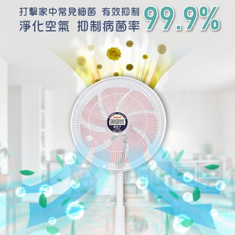 免運［HERAN］禾聯 14吋奈米銀抑菌DC風扇 HDF-14AH73P / HDF-14AH73B  電風扇 DC風扇-細節圖5