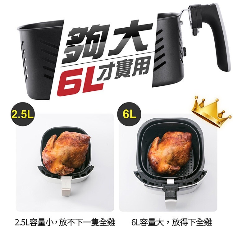 CookPower 鍋寶 6L 觸控健康氣炸鍋 AF-6072BA  鍋寶氣炸鍋 大容量氣炸鍋-細節圖7