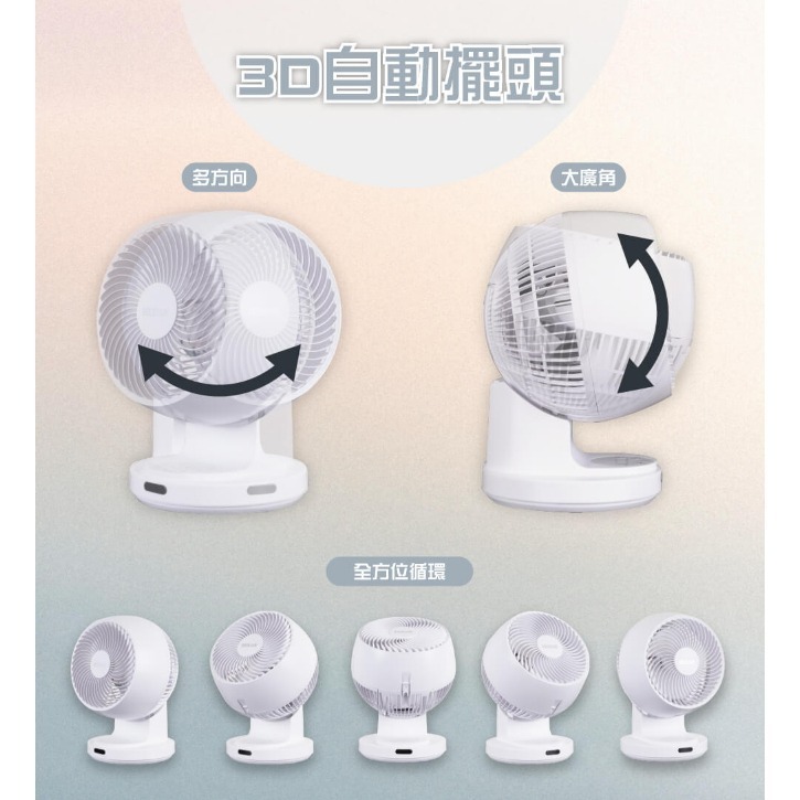 【HERAN】禾聯9吋3D擺頭奈米銀抑菌快拆式循環扇_HAF-09CS31A 空氣循環扇 3D大風量 四季皆可用-細節圖3