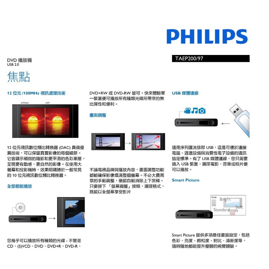 【PHILIPS】DVD播放機 TAEP200/97 光碟機HDMI/CD/USB/DVD可讀巧虎光碟-細節圖4