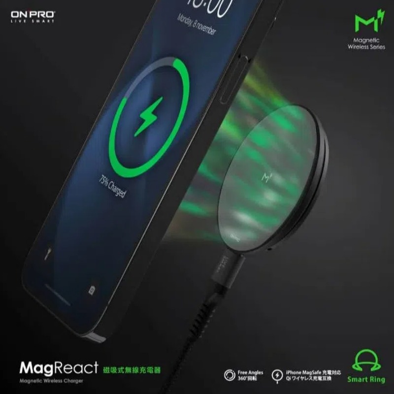 【ONPRO】MagReact™ 15W 磁吸式無線充電器 充電盤 充電座-細節圖3