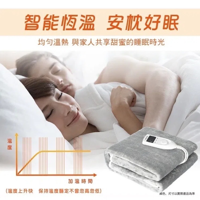 HERAN 禾聯HEB-06N3 法蘭絨單人電熱毯不跳電 電毯 禾聯電熱毯 電熱被 毛毯防寒 可水洗-細節圖3