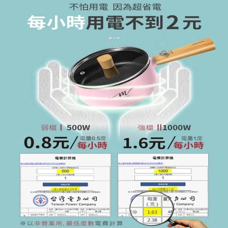 【MOLIJIA】魔力家 M18 麥飯石不沾電煎烹飪鍋1.6L-木紋款 (贈原木鍋鏟) 電火鍋 美食鍋 料理-細節圖8
