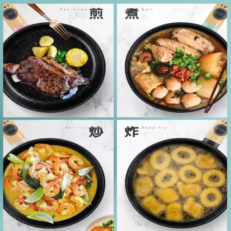 【MOLIJIA】魔力家 M18 麥飯石不沾電煎烹飪鍋1.6L-木紋款 (贈原木鍋鏟) 電火鍋 美食鍋 料理-細節圖10