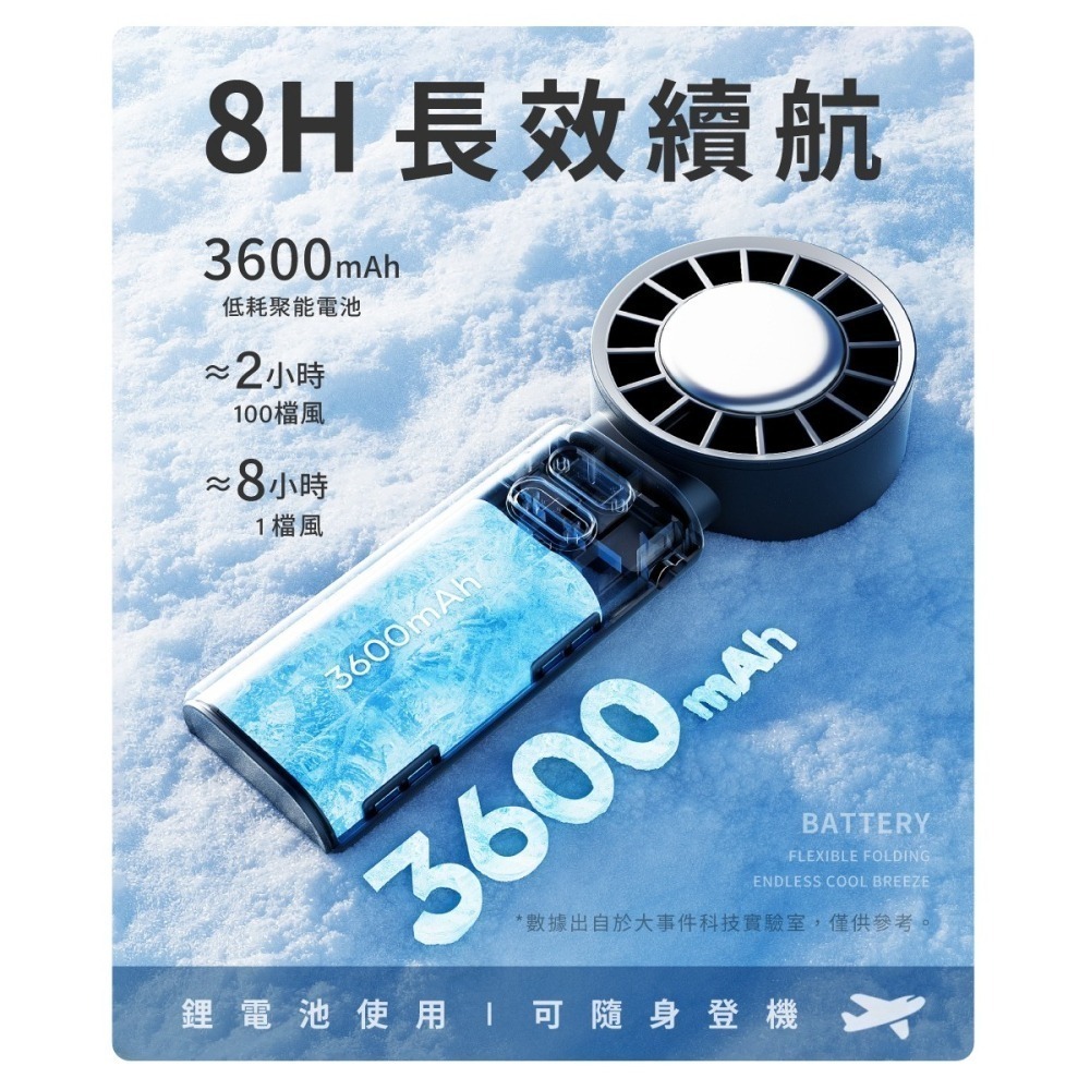 【SOTHING】 向物折疊冰敷高速手持風扇 - 渦輪Ice 可隨身上飛機 小風扇 多角度調節 折疊風扇 製冷風扇 降溫-細節圖7