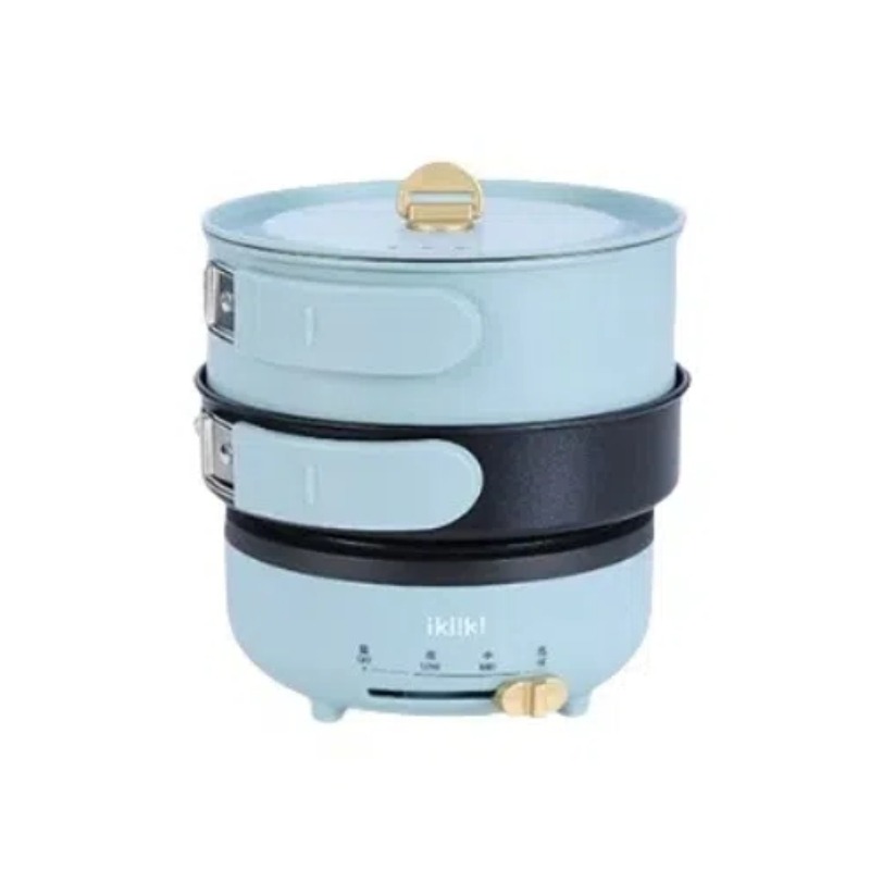 【ikiiki伊崎】多功能疊疊鍋 露營鍋 美食鍋 無段式火力調節 IK-MC3402(藍) IK-MC3403(咖)-規格圖7