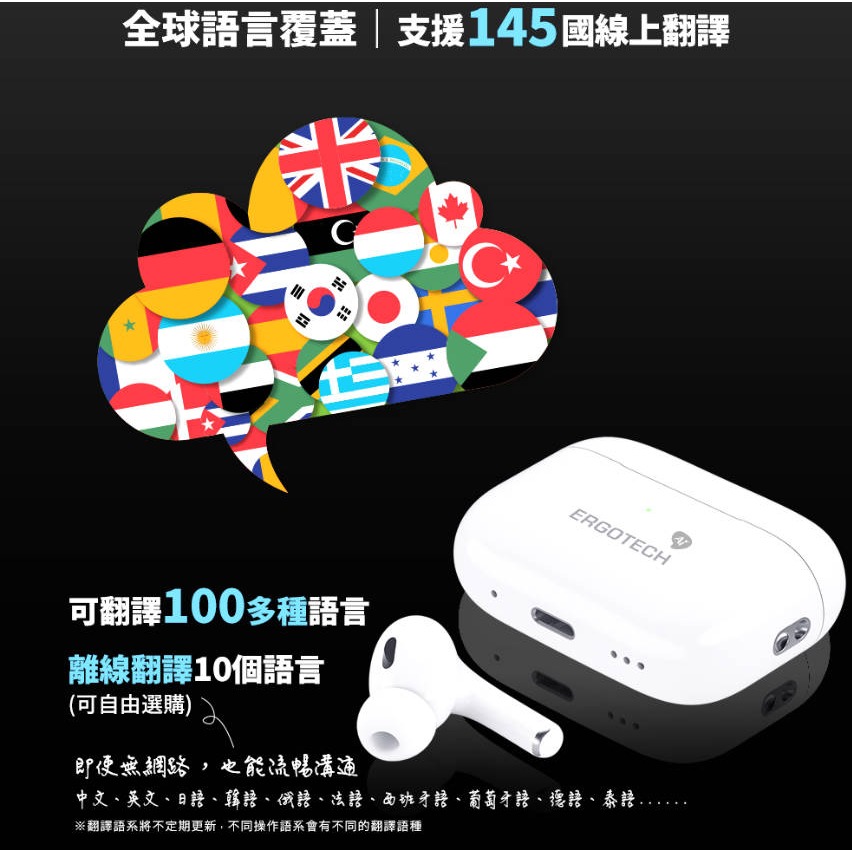 【Ergotech 人因科技】BW72 AI智能翻譯耳機 真無線耳機 藍牙耳機 運動耳機 即時翻譯 旅行翻譯 會議助理-細節圖6