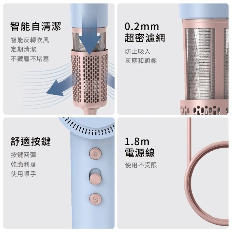 【Bianco di puro】彼安特 AURA 雙電壓高速負離子吹風機HD050/HD051 全電壓吹風機 2億負離子-細節圖4