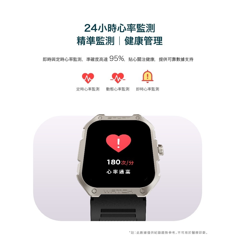 【Ergotech 人因科技】SW322 綺跡 Ai GPS 智慧通話腕錶 1.83吋螢幕 心率血氧 IP68 運動偵測-細節圖3