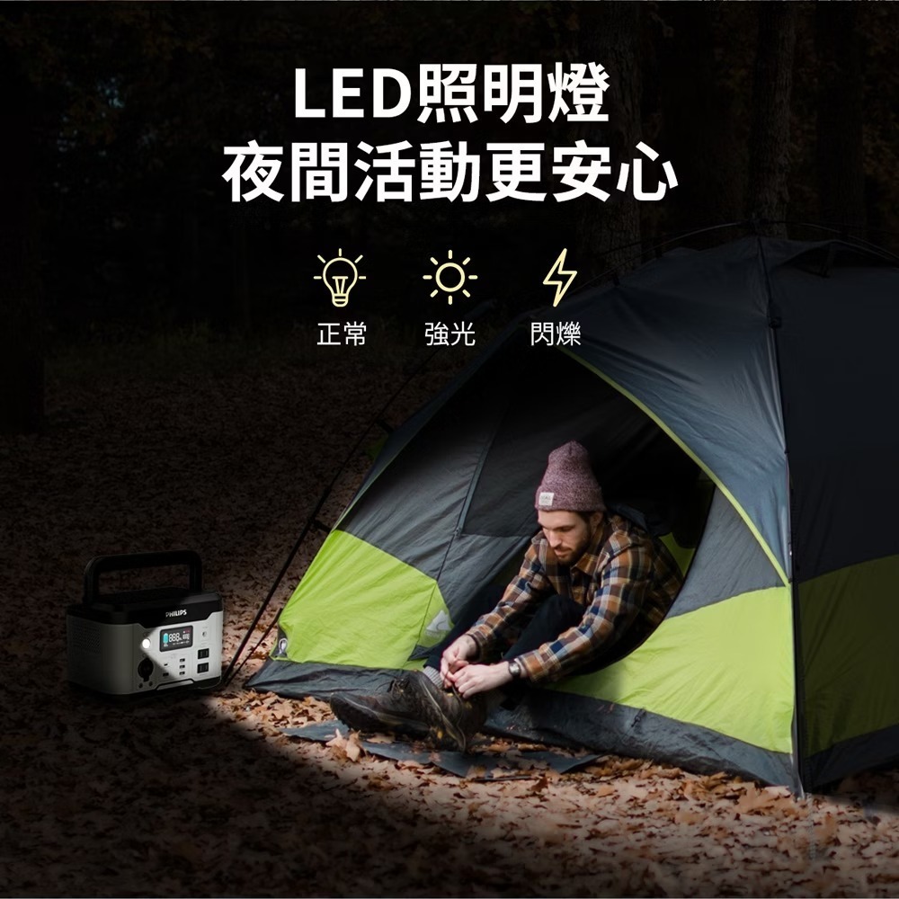 PHILIPS飛利浦 600W儲能行動電源 DLP8093C 1000W 戶外電源 露營電源 移動電源 DLP8092C-細節圖3