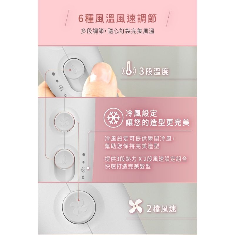 全新現貨⭐PHILIPS 飛利浦溫控負離子護髮吹風機 BHD378 BHD356 吹風機 輕量好收納-細節圖9