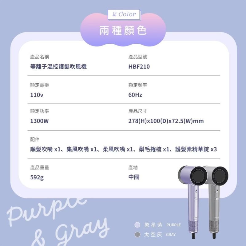 DIKE 等離子 溫控護髮吹風機_HBF210 (吹護一體吹風機/多段恆溫/磁吸式吹嘴吹風機)-細節圖9