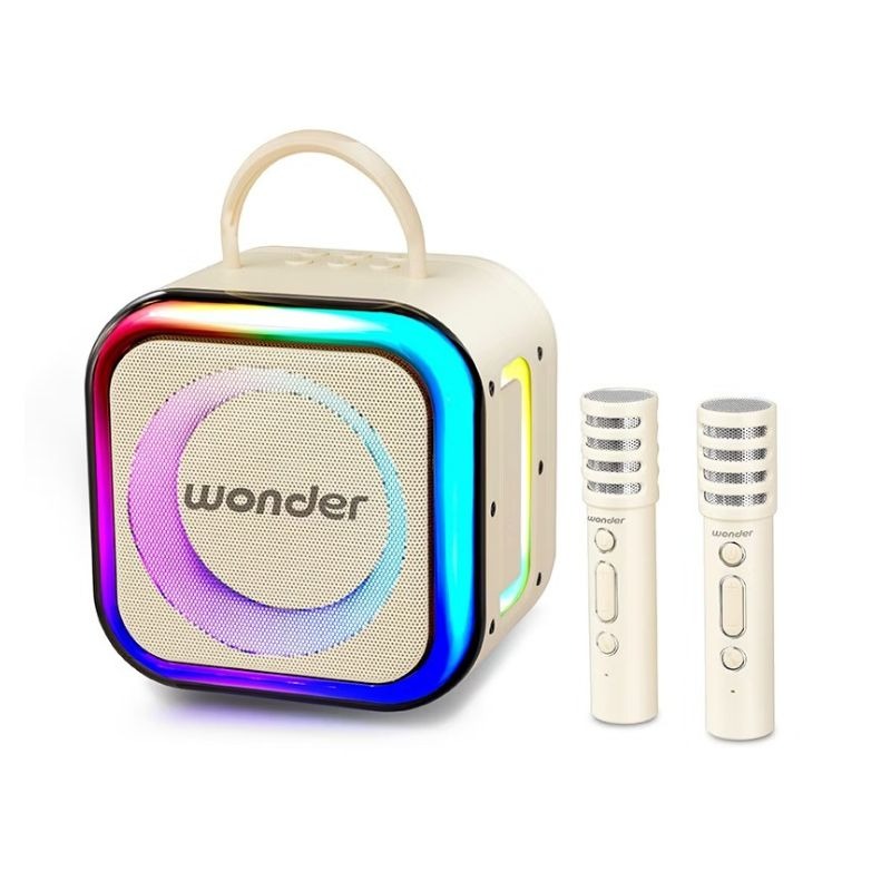 WONDER 旺德 行動KTV藍牙K歌雙麥組 奶茶白 WS-T052U 藍芽喇叭 戶外音響-細節圖2