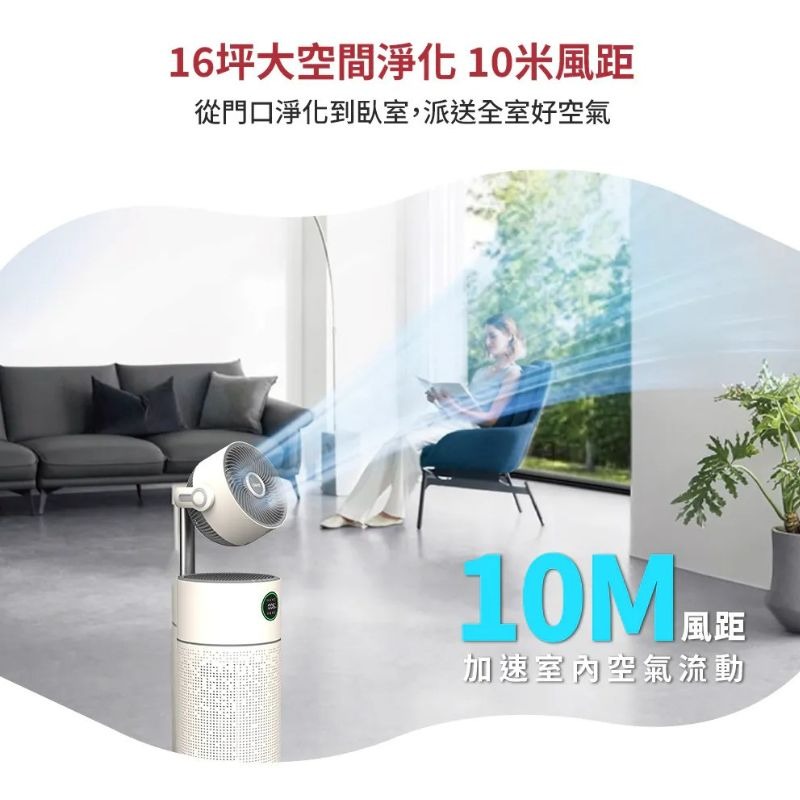 DIKE 360°空氣循環抗敏清淨機 空氣清淨機 清淨機 循環扇 HCF630 HEPA14 5年長效濾網-細節圖8