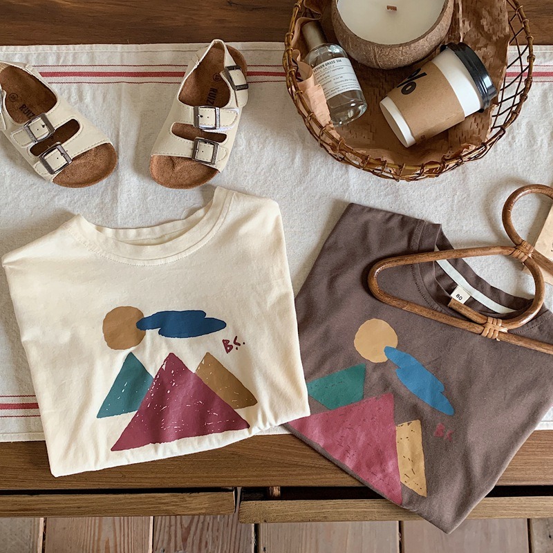 2023夏裝森系拼色小山印花TEE-細節圖7