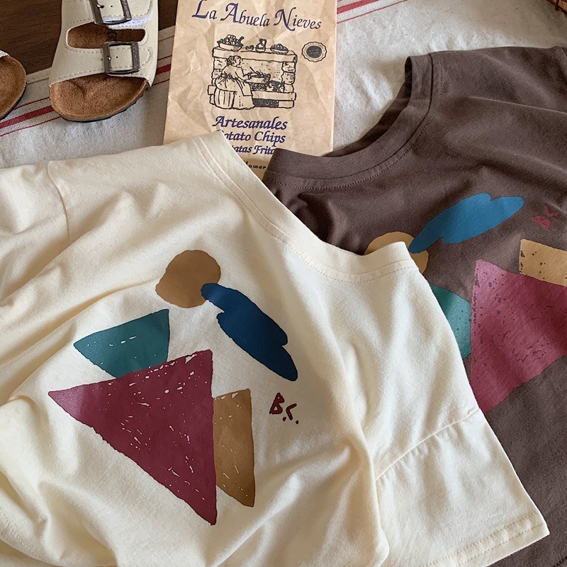 2023夏裝森系拼色小山印花TEE-細節圖10