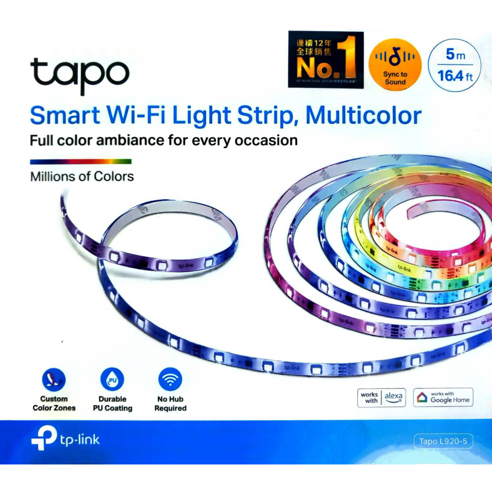 TP-Link Tapo L920 1600萬+ RGBIC 多彩調節 LED燈帶 Wi-Fi 全彩智能燈條-5米-細節圖2