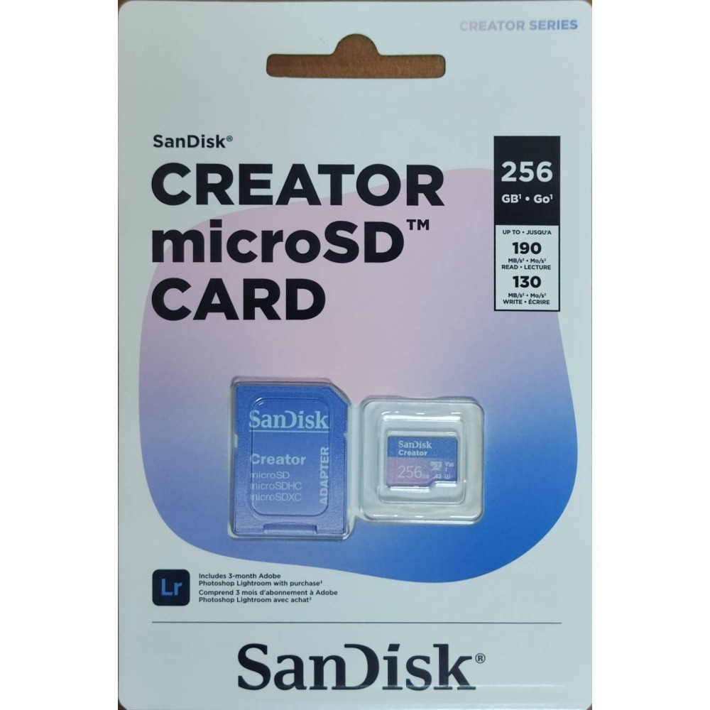 [全新未拆公司貨] SanDisk 晟碟CREATOR microSD UHS-I 記憶卡 256GB-細節圖2