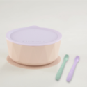【台灣2angels】矽膠鑽石吸盤學習餐碗 矽膠碗 吸盤碗 寶寶餐具 幼兒餐具兒童碗 副食品碗 矽膠湯匙2入附外出盒-規格圖11