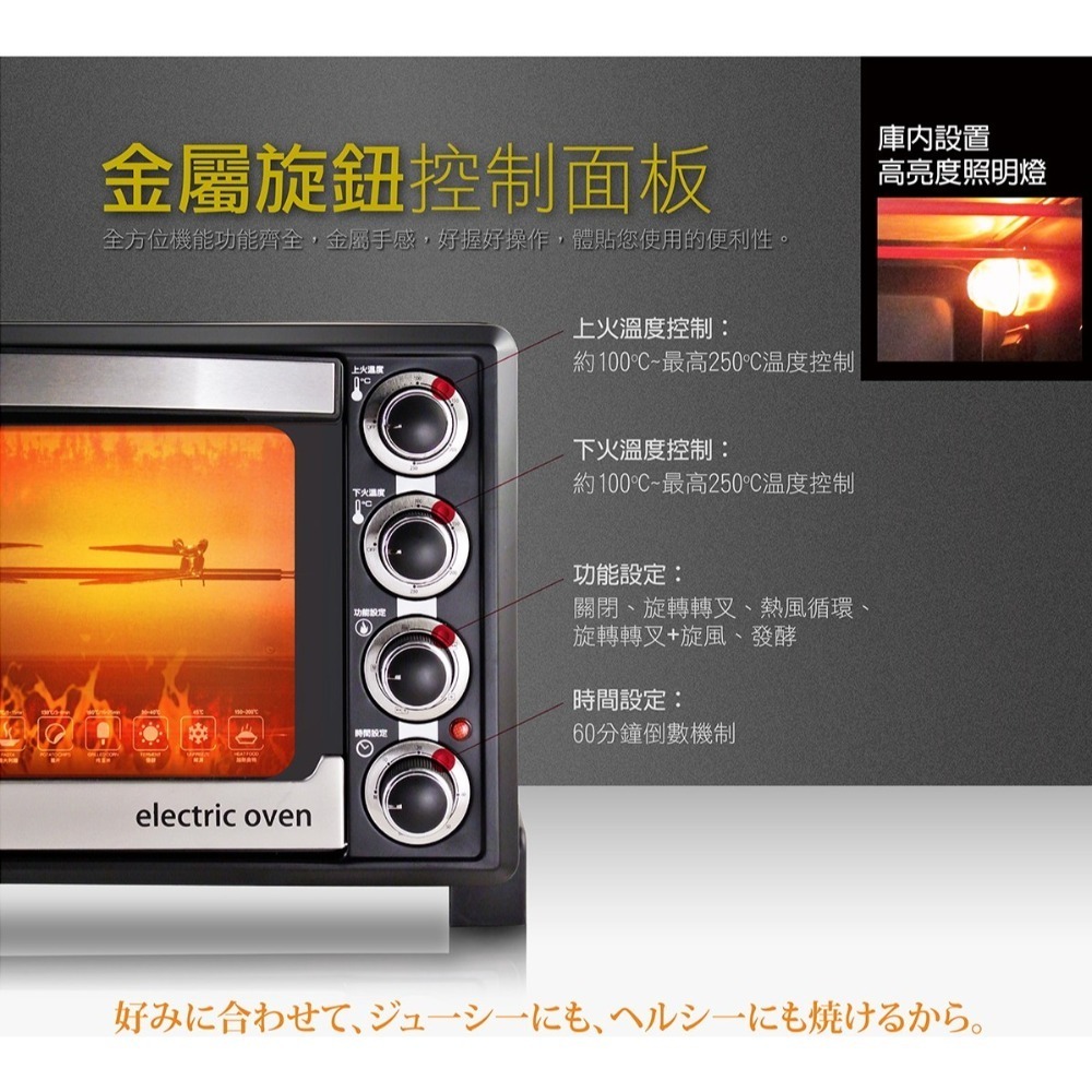 YAMASAKI山崎家電 33L雙溫控發酵專業級烤箱 SK-3580RHS+-細節圖2