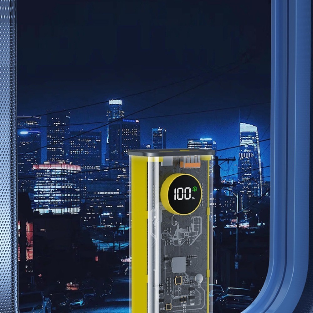 出清特價！【透明科技20000毫安行動電源】22.5W 快充 科技 旅行 露營 手電筒 賽博龐克-細節圖5