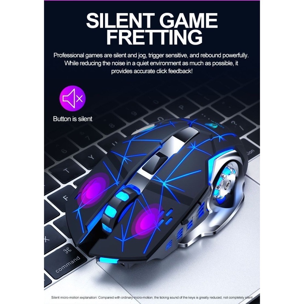 全新無盒出清【RGB電競 無線滑鼠】限量 贈滑鼠墊 發光 電腦 電競 滑鼠  RGB 呼吸燈 炫酷跑馬燈 遊戲-細節圖4