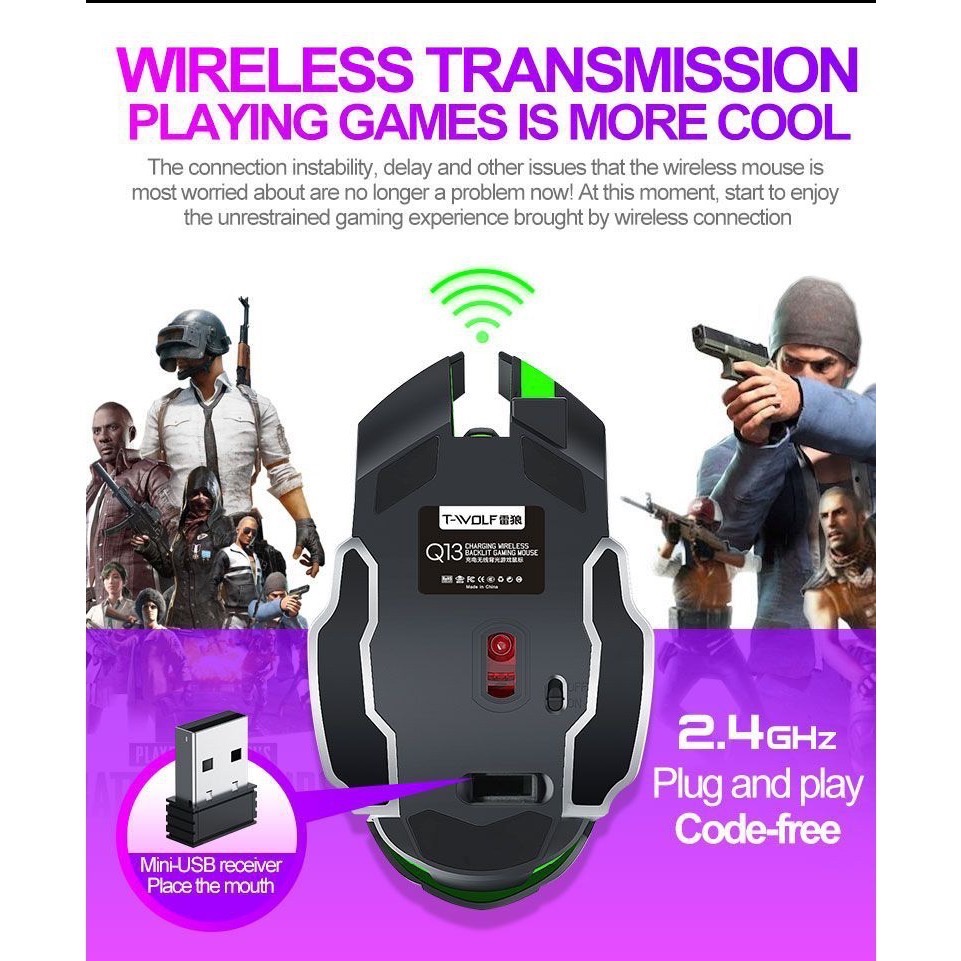 全新無盒出清【RGB電競 無線滑鼠】限量 贈滑鼠墊 發光 電腦 電競 滑鼠  RGB 呼吸燈 炫酷跑馬燈 遊戲-細節圖6