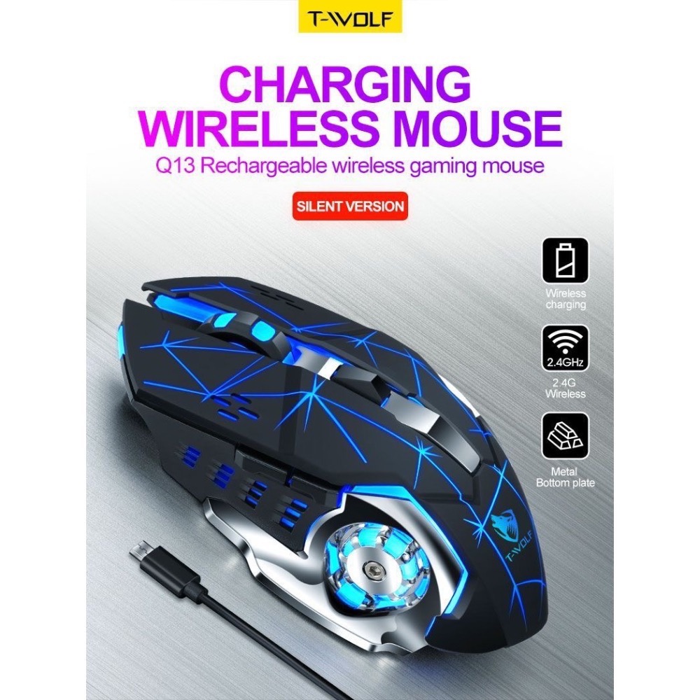 全新無盒出清【RGB電競 無線滑鼠】限量 贈滑鼠墊 發光 電腦 電競 滑鼠  RGB 呼吸燈 炫酷跑馬燈 遊戲-細節圖9