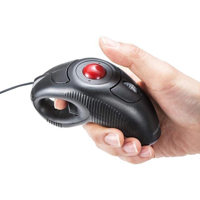 【日本代購】Sanwa Direct 手握式 有線軌跡球滑鼠 400-MA083