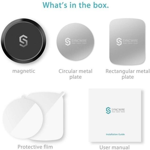 【日本代購】Syncwire 車用手機支架超強磁力 360度旋轉 空調出風口安裝 SW-MPH239 黑色-細節圖4