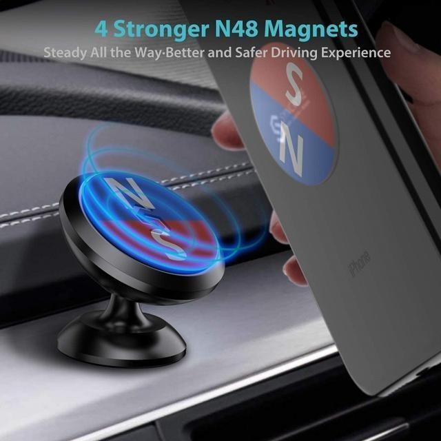 【日本代購】Syncwire 車用手機支架超強磁力 360度旋轉 膠粘式吸盤安裝 SW-MPH238 黑色-細節圖2