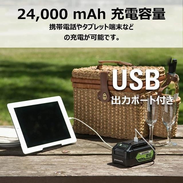 【日本代購】Greenworks 鼓風機 吹葉機 48V 4Ah 電池兩組 ‎‎BLE402-細節圖5
