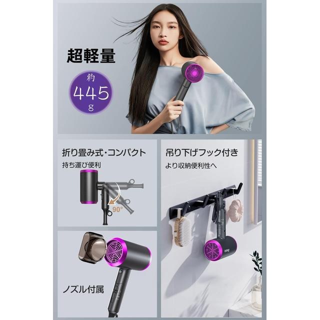 【日本代購】Bestore 負離子大風量吹風機 KNS-115 灰色-細節圖8