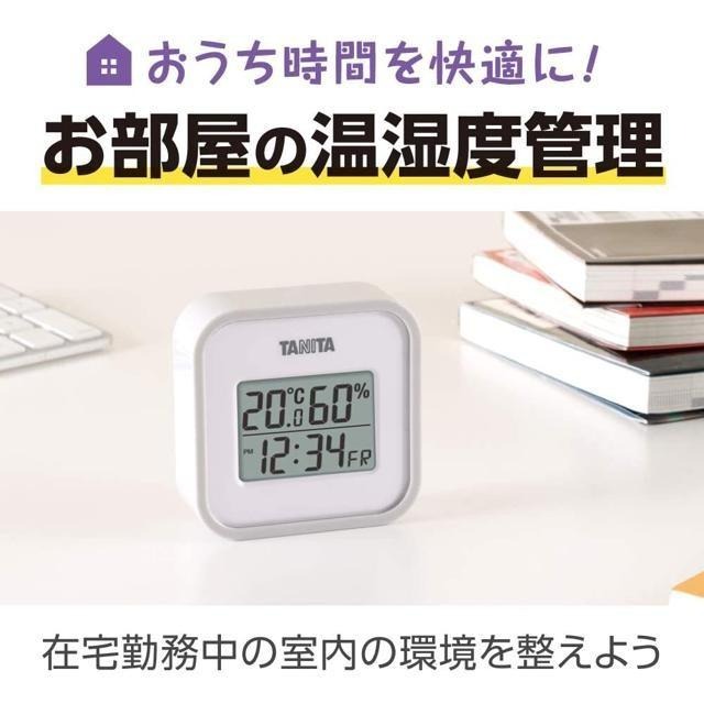 【日本代購】Tanita 百利達 溫溼度計 時鐘 鬧鐘 可壁掛 TT-558 橙色-細節圖2