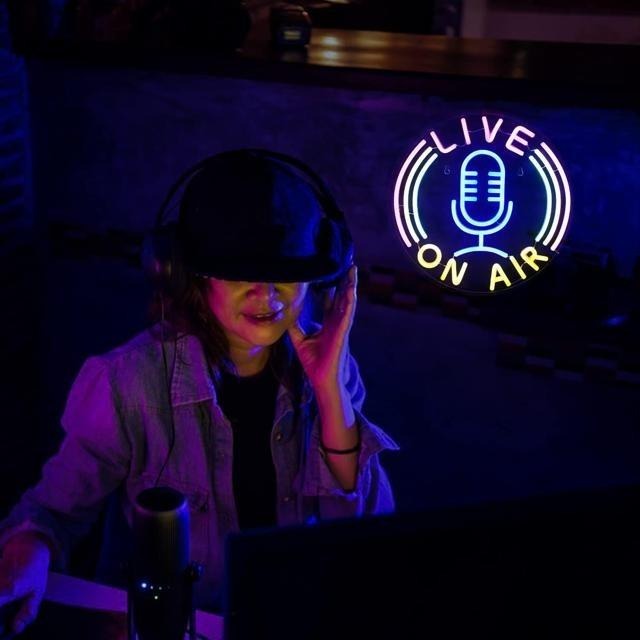 【日本代購】霓虹燈-LIVE ON AIR 32.5 x 32.5 cm-細節圖4