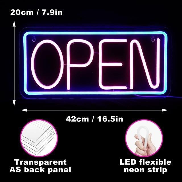 【日本代購】霓虹燈-OPEN 42 x 20 cm-細節圖3