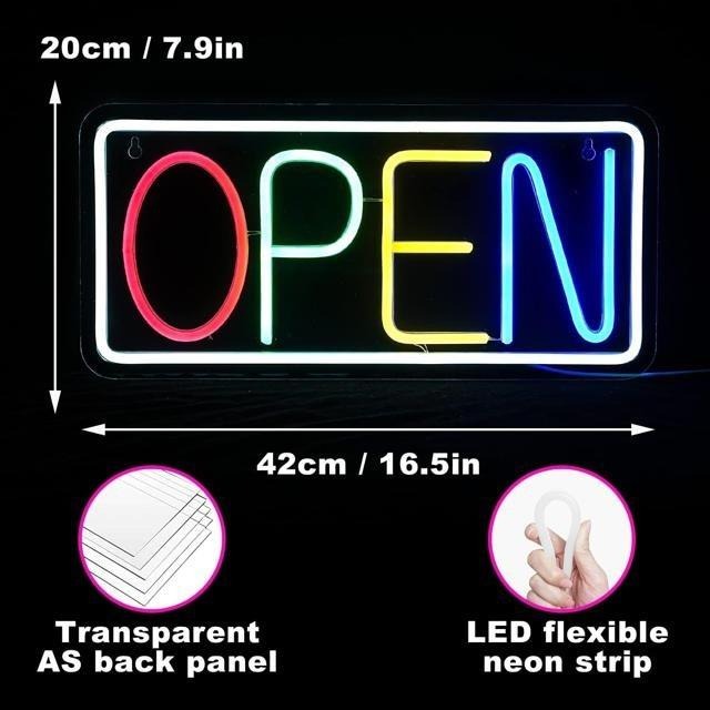 【日本代購】霓虹燈-OPEN 五色 42 x 20 cm-細節圖3