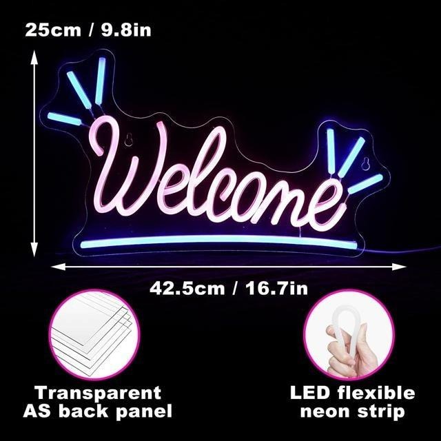 【日本代購】霓虹燈-Welcome 42.5 x 25 cm-細節圖3