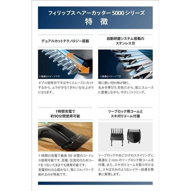 【日本代購】Philips 飛利浦 5000系列 電動理髮器 搭載渦輪模式 HC5632/17-細節圖6