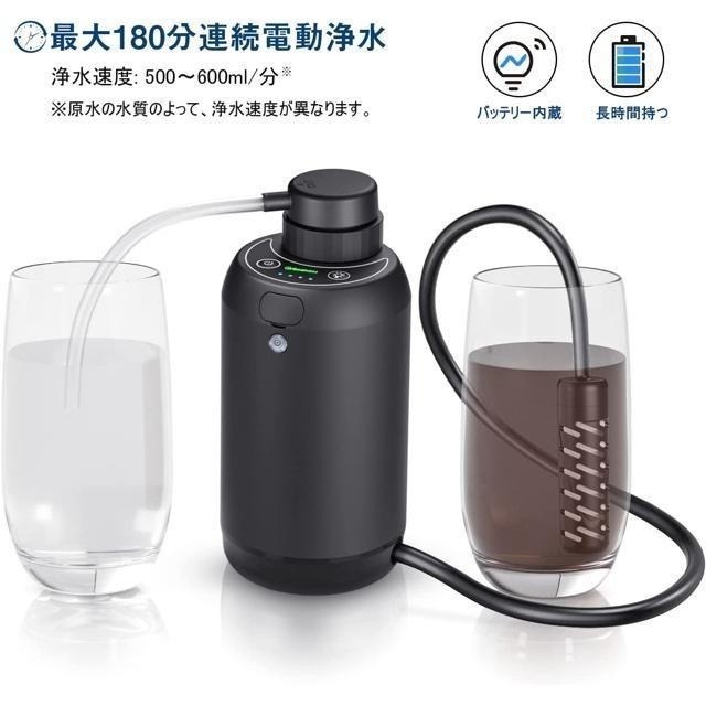 【日本代購】GreeShow 攜帶式 電動淨水器 隨身過濾器 登山 露營 戶外 防災 GS-2801-細節圖3