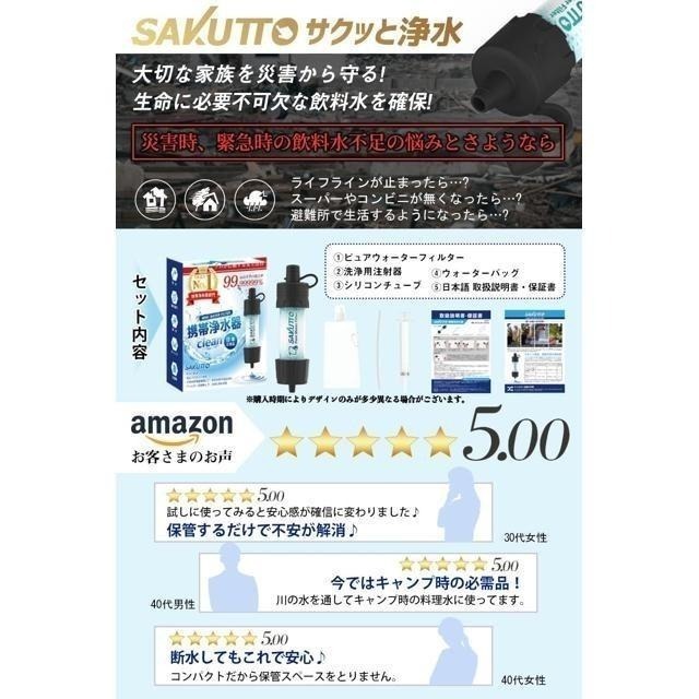 【日本代購】SAKUTTO 迷你過濾器 攜帶式隨身淨水器 登山 露營 戶外 防災-細節圖5