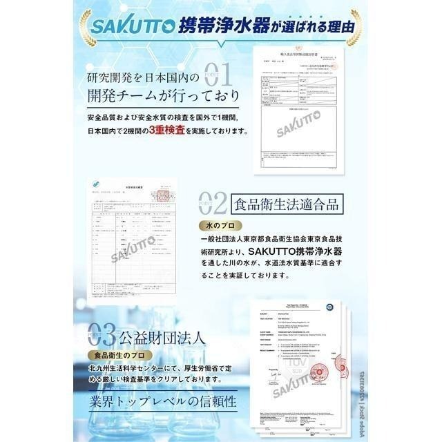 【日本代購】SAKUTTO 迷你過濾器 攜帶式隨身淨水器 登山 露營 戶外 防災-細節圖4
