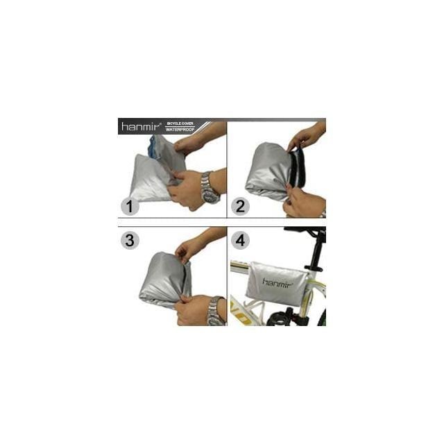 【日本代購】Hanmir 防水 加厚 防盜 抗UV 自行車罩 190T 銀色-細節圖7