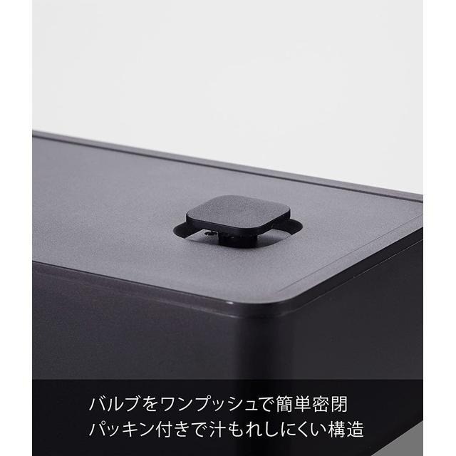 【日本代購】Yamazaki 便當盒 午餐盒 方形 9.2X9.2X5公分 5412 黑色-細節圖2