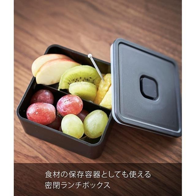 【日本代購】Yamazaki 便當盒 午餐盒 方形 9.2X9.2X5公分 5412 黑色-細節圖4