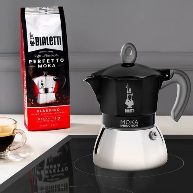 【日本代購】BIALETTI 比亞樂堤 IH通用 摩卡壺 4杯份 黑色-細節圖3