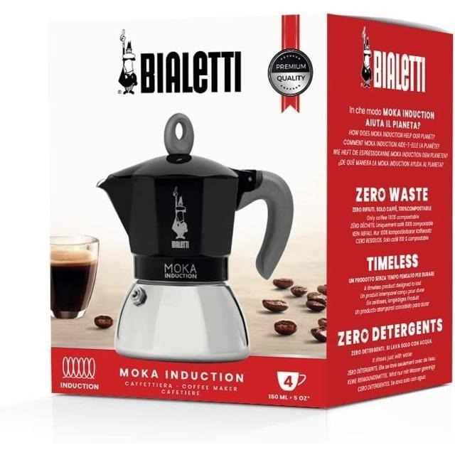 【日本代購】BIALETTI 比亞樂堤 IH通用 摩卡壺 4杯份 黑色-細節圖5