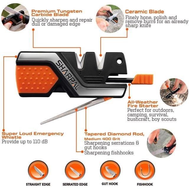 【日本代購】Sharpal 多功能磨刀器 點火器 哨子 101N-細節圖3