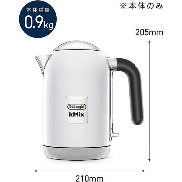 【日本代購】DeLonghi 1.0L 電熱水壺 kMix ZJX650J 白色-細節圖6