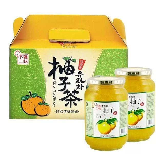 韓味不二 柚子茶飲組 1公斤 X 2入-細節圖2
